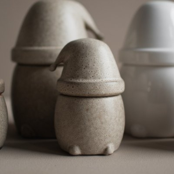 Weihnachtswichteldose klein - beige