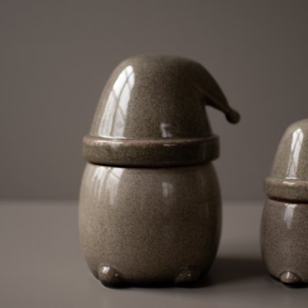 Weihnachtswichteldose groß - shiny beige